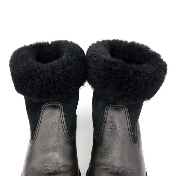 Rockport Fur Leather Black Boots Size 6.5 Lined Winter Fall Shoes Womens Boot - Picture 7 of 15